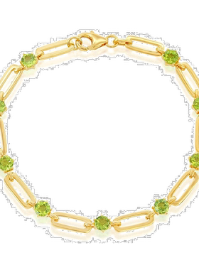 自营 simona925 纯银 5 毫米圆形回形针手链 - 绿色 美国奥莱直发