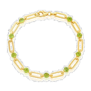 自营 simona925 纯银 5 毫米圆形回形针手链 - 绿色 美国奥莱直发