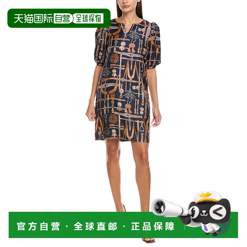 自营tyler boe Audrey Silk Shift Dress - blue 美国奥莱直发