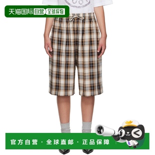 艾克妮 香港直邮Acne 黑色格纹短裤 1h可退 女士 Studios 米色