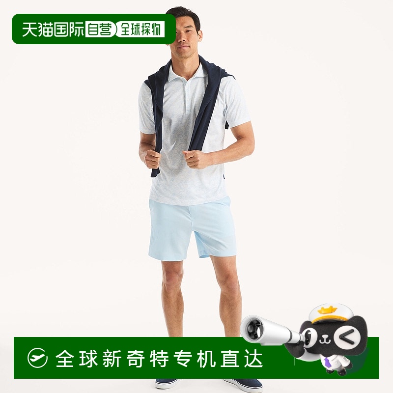 自营Nautica男式7英寸Navtech修身短款-冰蓝色 【美国奥莱】直发