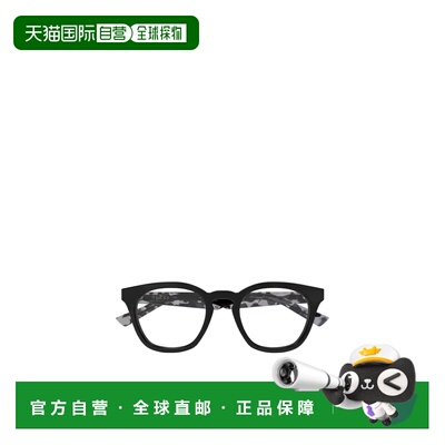 香港直邮GUCCI 男士眼镜 GG2185O004 SS2026 黑色 几何平光镜古驰