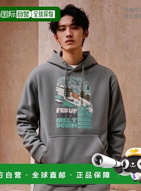 自营欧洲直邮PATAGONIA P-6  UPRISAL 徽标 兜帽灰色棉质男卫衣