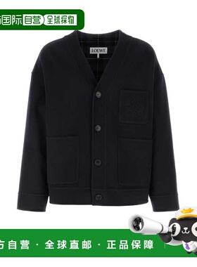 香港直邮潮奢 LOEWE 罗意威 男士 深蓝羊毛混纺针织开衫 H526Y07W