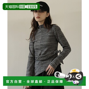 打褶腰节设计T恤 1h可退 高领修身 女装 DDS25W2 日本直邮Ulysses