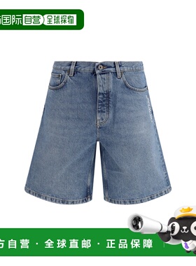 1h可退 香港直邮off-white 男士 半箭号牛仔短裤 44XYC028S26D001