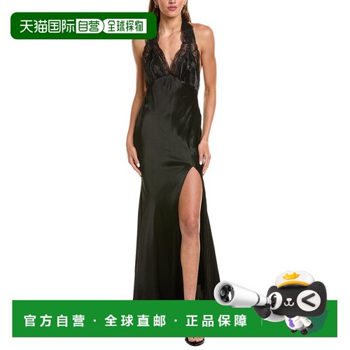 自营Bardot Roselyn露背领长裙-黑色 美国奥莱直发连衣裙吊带