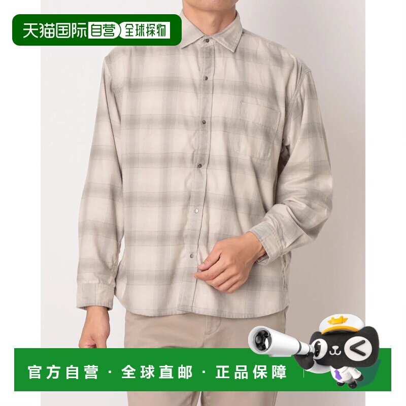 日本直邮THE NORTH FACE 户外休闲长袖衬衫 长袖法兰绒渐变格纹衬