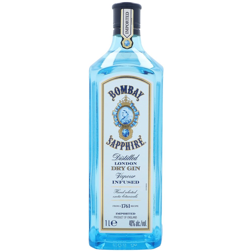 欧洲直邮Bombay Sapphire孟买蓝宝石金酒40度1000ml英国原装进口