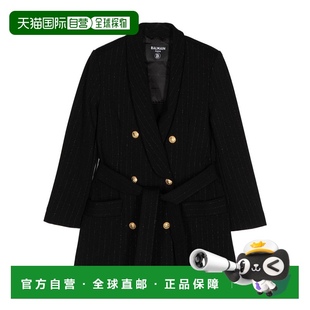 AW2024 1h可退 BV2C44Z2501930OR 香港直邮BALMAIN 黑色 女童大衣