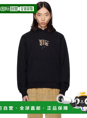 1h可退 香港直邮潮奢 Burberry 巴宝莉 男士 黑色 EKD Check Cott