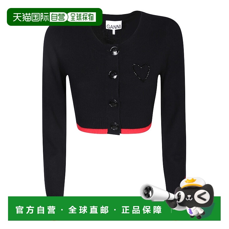 1h可退 香港直邮GANNI 女士外套 K2028099BLACK AW2023 黑色 GANN