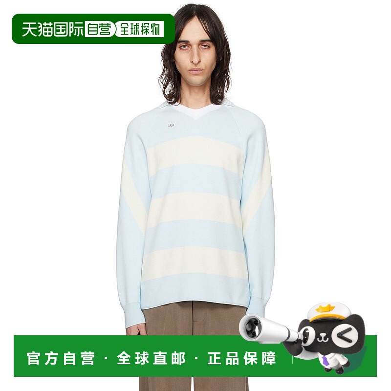 1h可退 香港直邮潮奢 Kijun 男士 蓝色 & 白色条纹 Polo 衫 24PSU