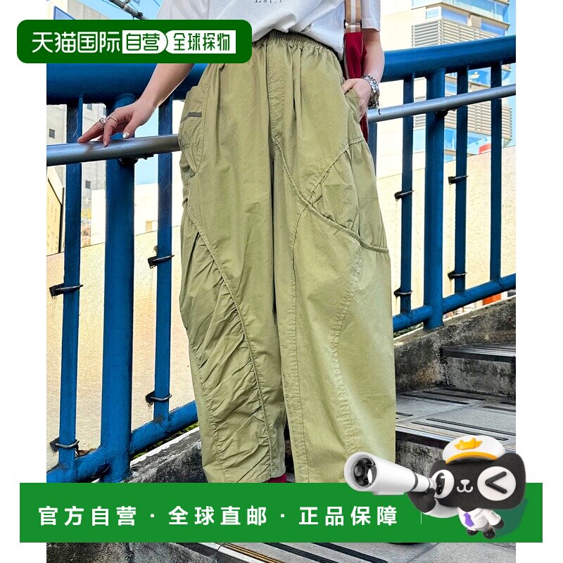 日本直邮DOUBLE NAME 女装 褶皱设计工装裤 21627017休闲裤阔腿裤