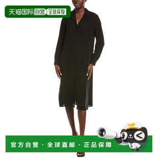黑色 连衣裙 美国奥莱直发 FISHER立领丝绸衬衫 自营EILEEN