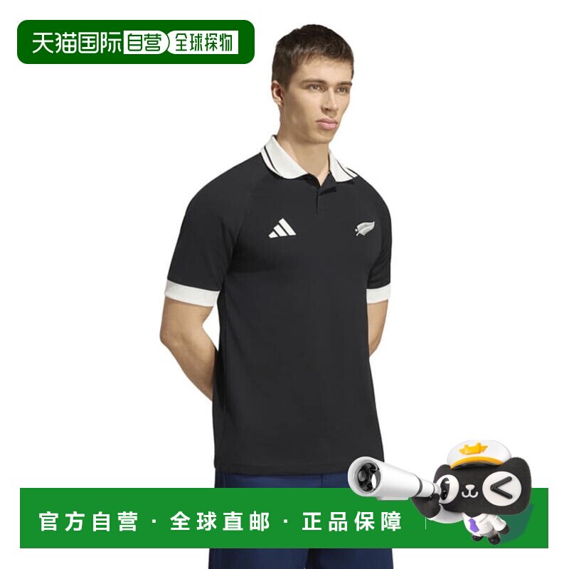 日本直邮阿迪达斯 男士 橄榄球 短袖衬衫 全黑队 休闲服  Polo衫图片