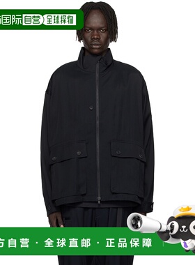 1h可退 香港直邮潮奢 Y-3 男士 黑色 Rayon Twill Zip 夹克 JX728