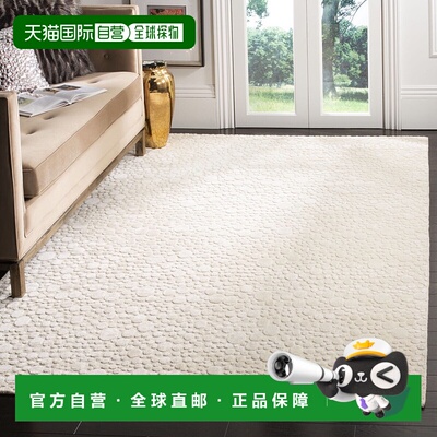 自营safaviehMirage Hand Made Area rug, Creme / Creme Contemp