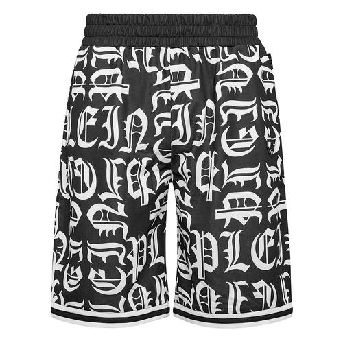 philipp plein【美国奥莱】直发 慢跑短裤 Gothic Plein - 黑色
