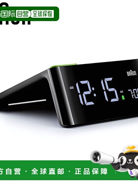 日本直邮BRAUN BC16B 数字闹钟黑色数字石英机芯畅销推荐时尚品牌