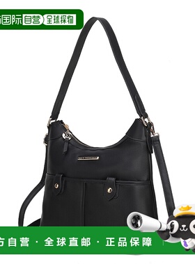 自营 mia k collectionHarper Vegan 拼色皮革女士单肩包 - 黑色