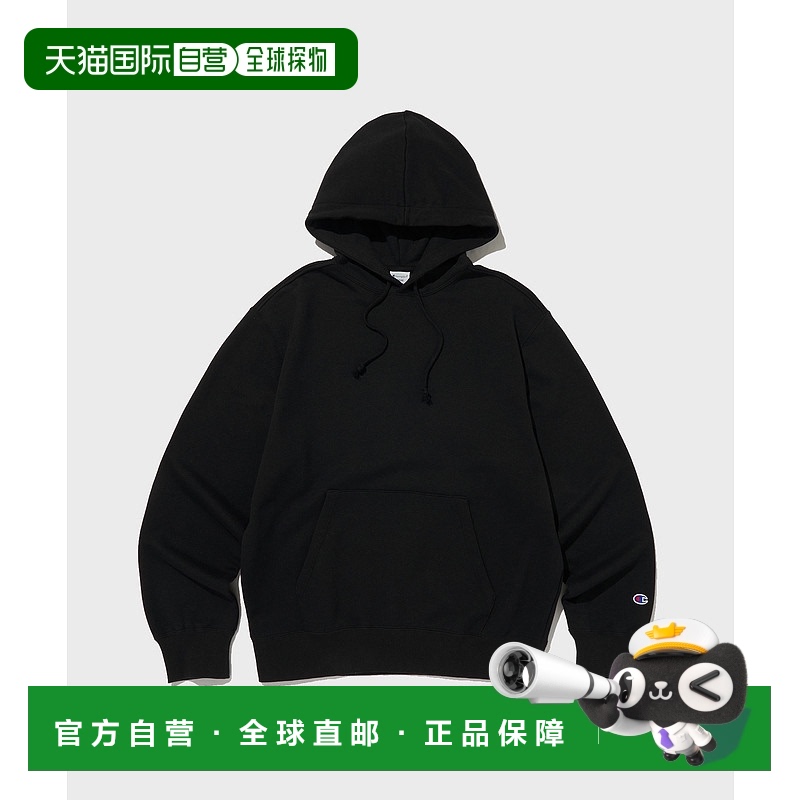 韩国直邮Champion FW24 徽标贴片袋鼠口袋连帽长袖卫衣 男女同款