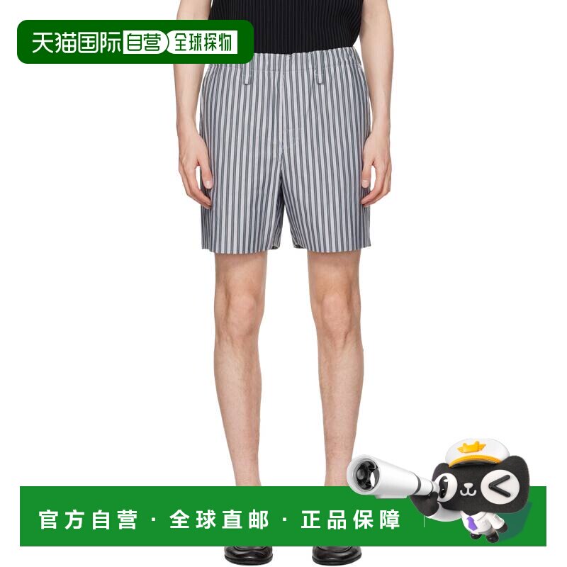 香港直邮Homme Plisse Issey Miyake 男士 蓝色 Stripe Jersey 短