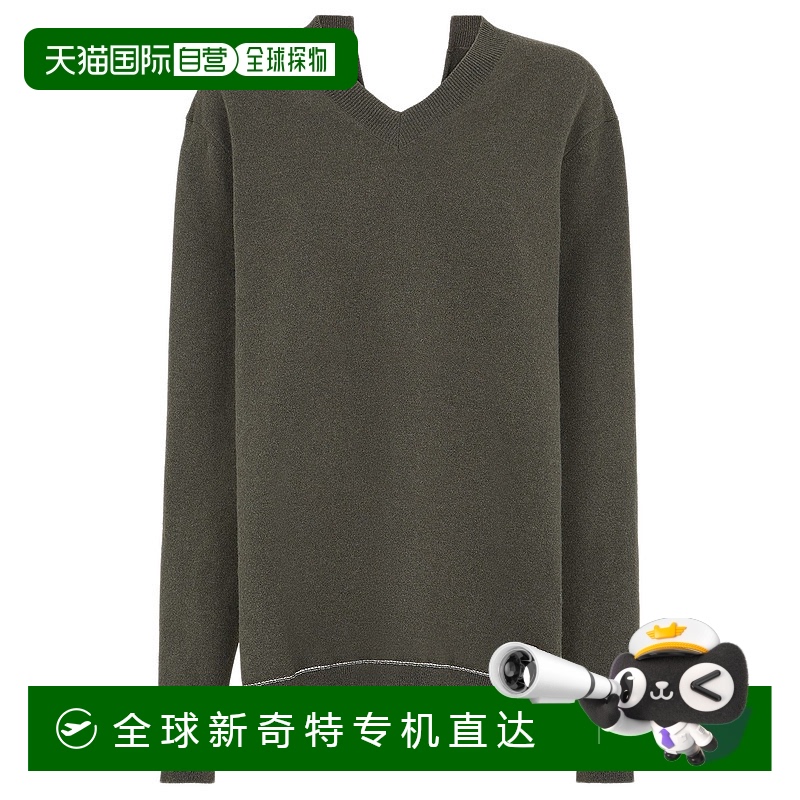 香港直邮FENDI 女士针织毛衣 FZXC59ASJQF0TGC AW2024 绿色 V 领