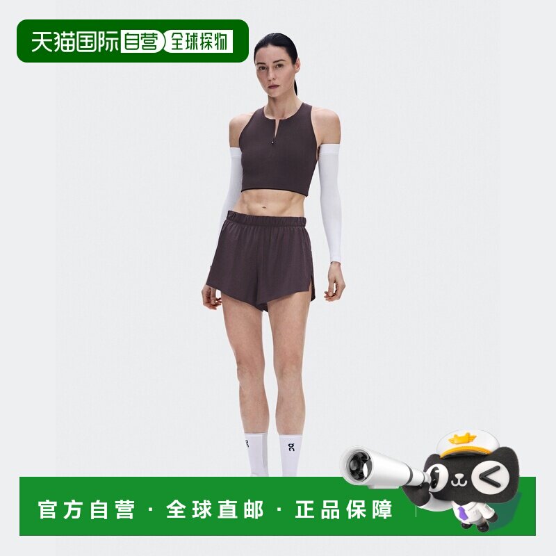 欧洲直邮自营ON昂跑 Zero女士深紫红色聚酯纤维运动短裤紧身裤