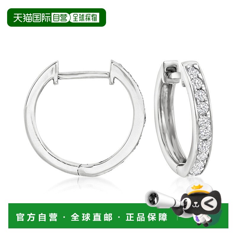 ��ɫ�� One Size ��Ӫ 14kt �׽� Ross-Simons ��ʯ����Ȧ�ζ��� - ��ɫ ��������