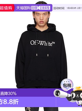 1h可退 香港直邮Off-white 男士 黑色 Big Bookish Skate 连帽衫