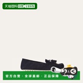 自营欧洲直邮Loro 黑色休闲鞋 Piana 女士绒面革一脚蹬乐福鞋