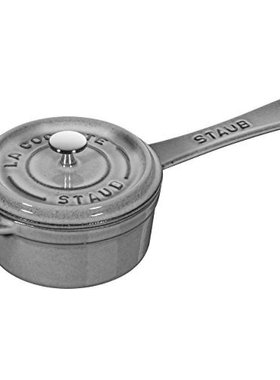 日本Staub珐琅 锅 单手柄搪瓷锅 灰色10cm 1004091