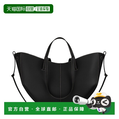 自营欧洲直邮POLENE Cyme女士黑色小牛皮手提包单肩包