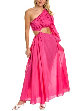 【美国奥莱】直发 Matteau 一肩真丝混纺长裙 粉红色