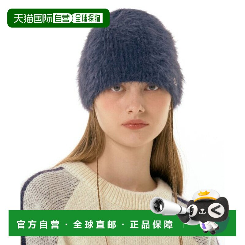 韩国直邮Ames Worldwide 女士帽子FUZZY BEANIE NAVY (AM2DFUAB61A