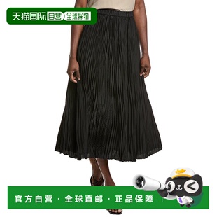 黑色 费舍尔褶皱丝绸裙 美国奥莱直发 fisher艾琳 自营eileen