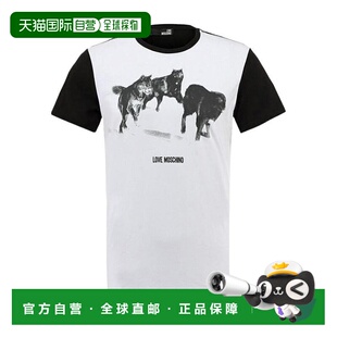 香港直邮MOSCHINO SS2021 男士 M444421E15144080 白色 T恤 1h可退