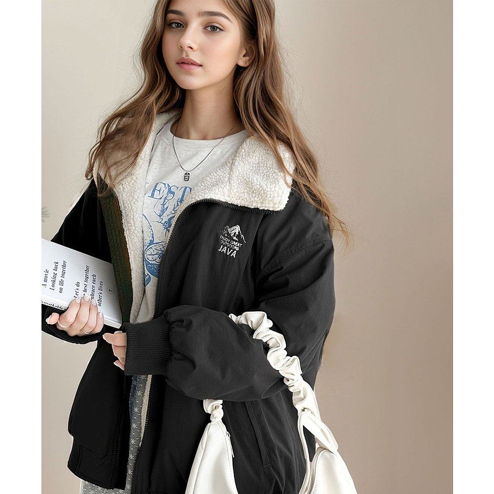 Java女士山刺绣拉链夹克 jv1260231