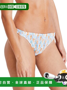 自营 Tanya Taylor Valencia 抽褶比基尼泳裤 - 蓝色 美国奥莱直