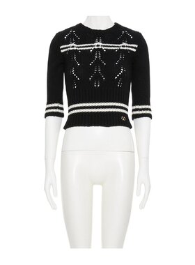 VALENTINO 女士针织毛衣 BKC62G9630NA AW2024 白色 圆领针织衫