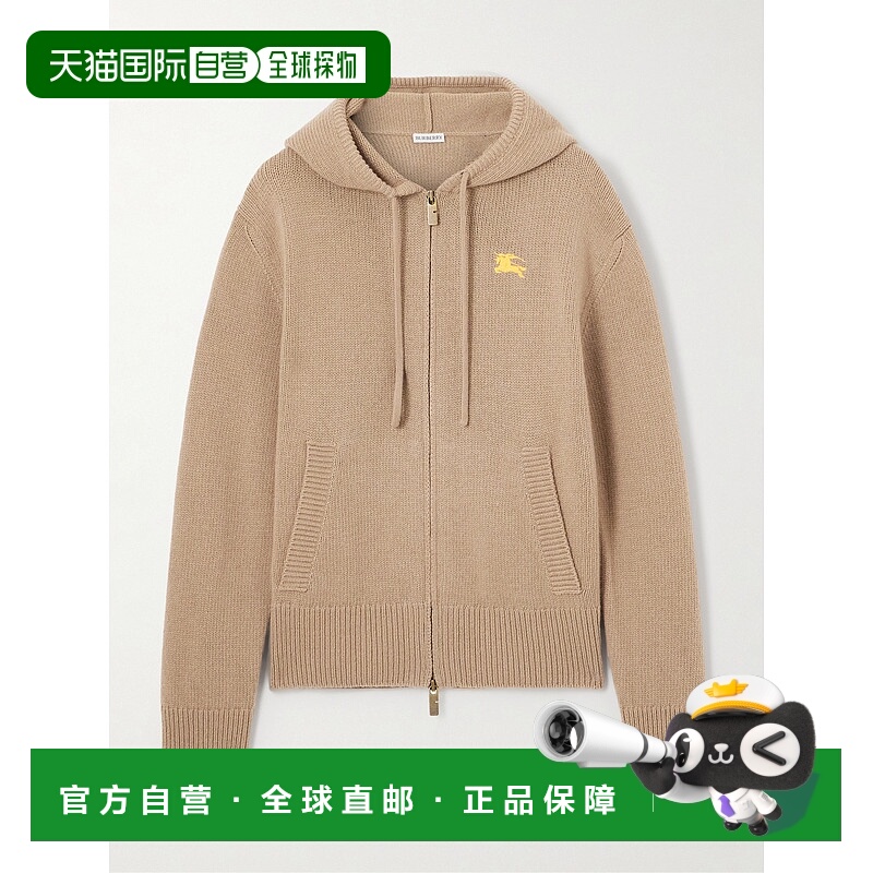 1h可退 香港直邮潮奢 Burberry 巴宝莉 女士 羊绒羊毛混纺连帽衫