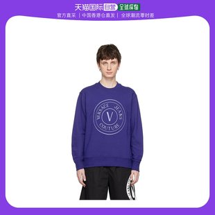 Jeans Versace 男士 蓝色 香港直邮潮奢 套头衫 Emblem