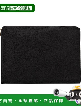 自营1h可退 欧洲直邮LONGCHAMP珑骧 女士黑色Le Foulonne 笔记本