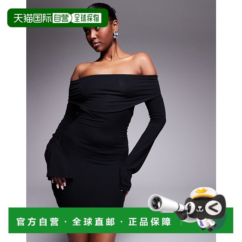 1h可退 香港直邮ASOS 女士 bardot hardware back 设计长袖迷你裁