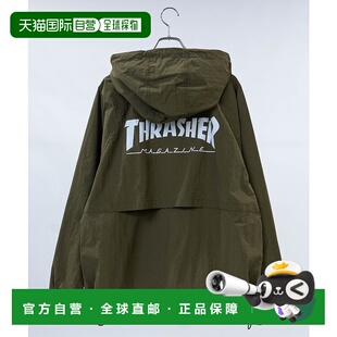 1h可退 日本直邮THRASHER男女同款尼龙壳外套 短款抽绳设计 单色l