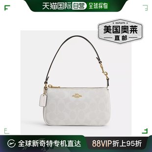 美国奥莱 金色 Coach Nolita 粉笔色CS442 签名帆布 蔻驰