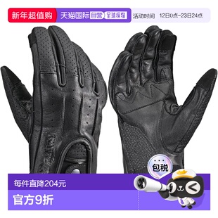 【日本直邮】Daytona 羊革全季摩托车手套 扣带设计 DG-021 黑