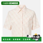 香港直邮潮奢 格纹短款 Burberry 1h可退 巴宝莉 女士 棉质衬衫