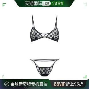 女士 套装 Gucci 766904XUAJH 自营潮奢 薄纱文胸和三角裤 古驰